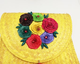 Handgemaakte Mexicaanse handtas: kleurrijke boho-tas met bloemen