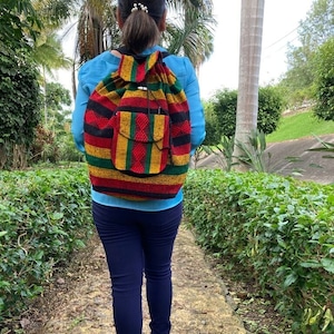Handmade mexican backpack, boho backpack,  mexican woven backpack, vintange backpack, colorful backpack.