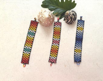 Handmade Beaded Huichol Bracelet: Colorful Mexican Jewelry