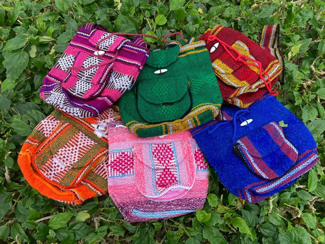 Handmade Woven Mexican Backpack: Small Boho Bag - Etsy display picture 3