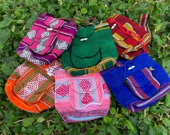 Handmade Woven Mexican Backpack: Small Boho Bag