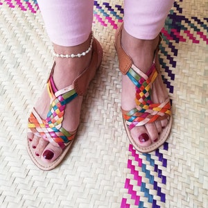 multicolor huarache sandals
