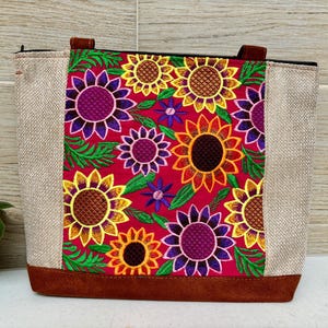 Mexican bag with floral embroidery, Handmade bag, Traditional Mexican bag, Boho-hippie style bag. (more colors available)