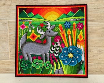 ウィチョル族の絵画を壁掛け装飾に。| 生命への捧げ物 | ウィチョル族