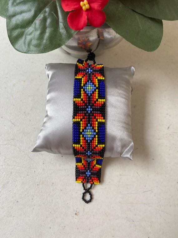 Beaded Huichol Bracelet Unisex Bracelet Beadwork Bracelet