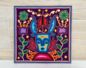 24インチ ウイチョル絵画、メキシコの民芸品、ウイチョル美術