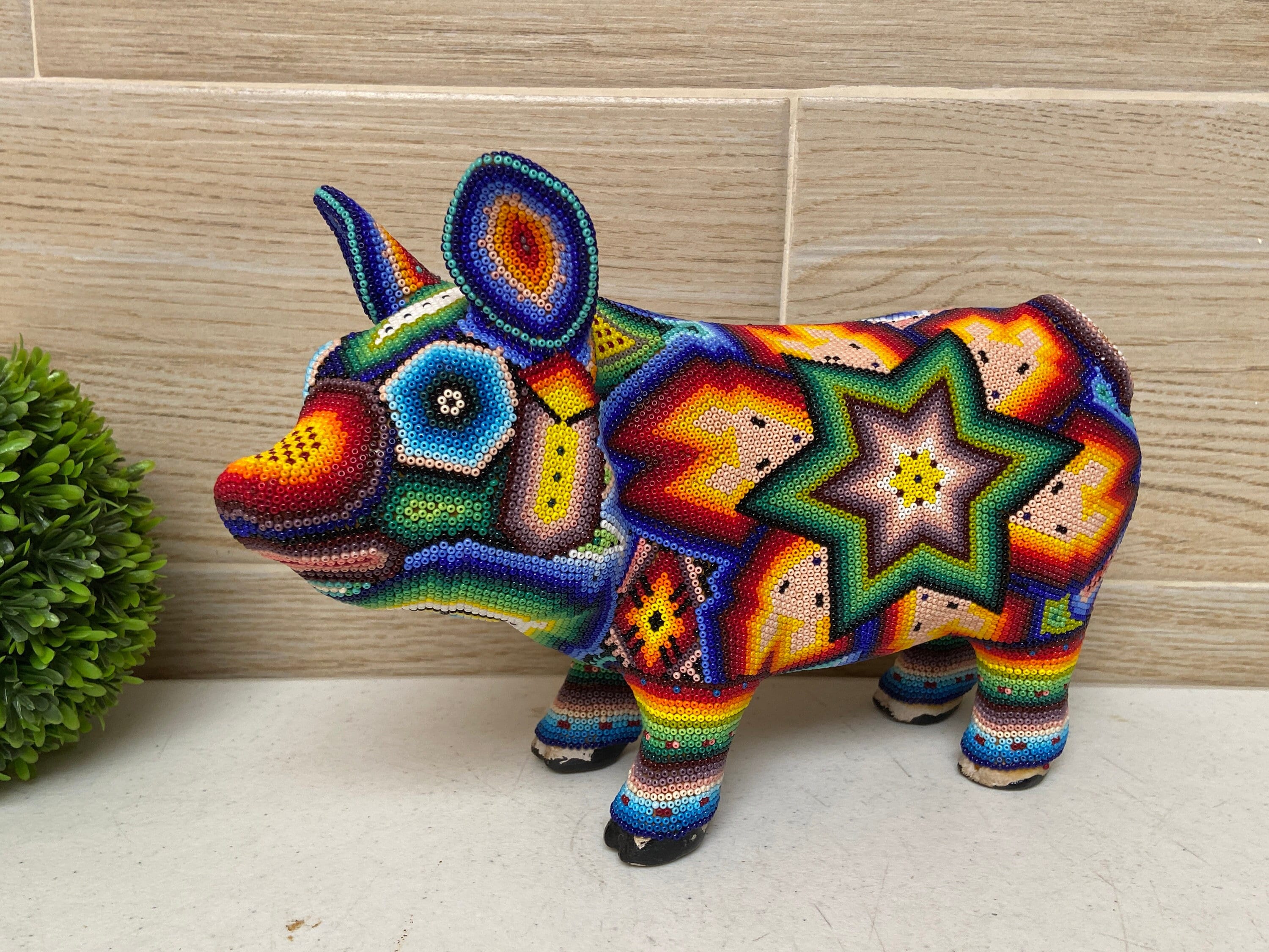 Huichol Beaded Pig: Mexican Folk Art Decor - Etsy