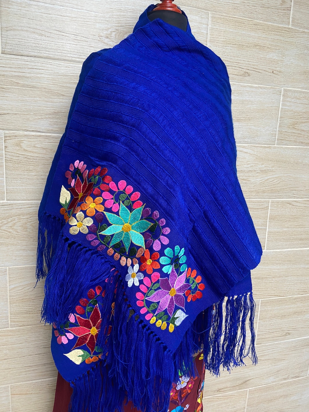 embroidered mexican shawl