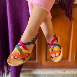 Handmade Colorful Leather Huaraches Sandals: Mexican Style image 3