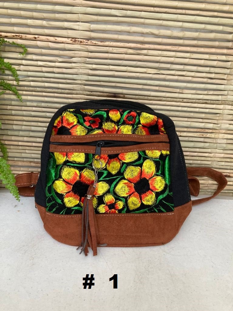 Handmade Embroidered Flower backpack Mexican backpack - Etsy