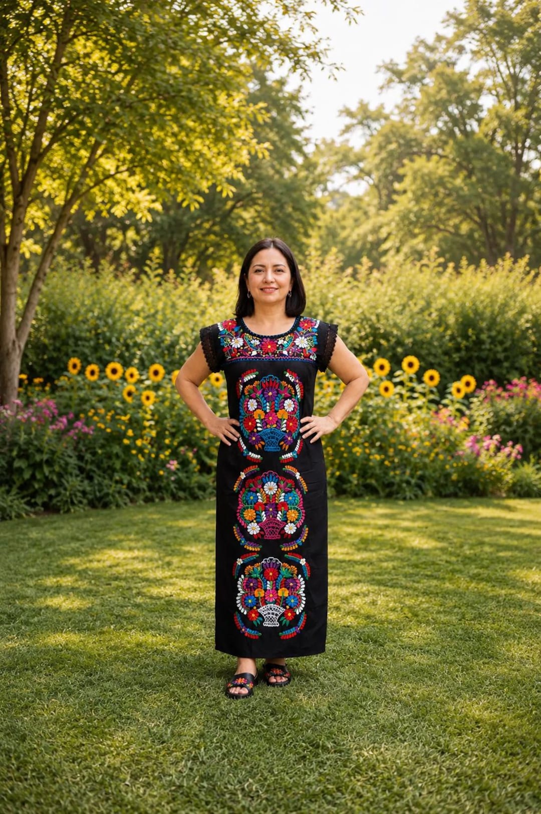 h*a様 【最終値下げ】AMERI FLOWER EMBROIDERY DRES Handmade Mexican Long Dress: Embroidered Floral Cotton Hupil - Etsy