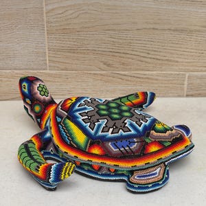Huichol Beaded Turtle Statue: Mexican Folk Art Decor - Etsy