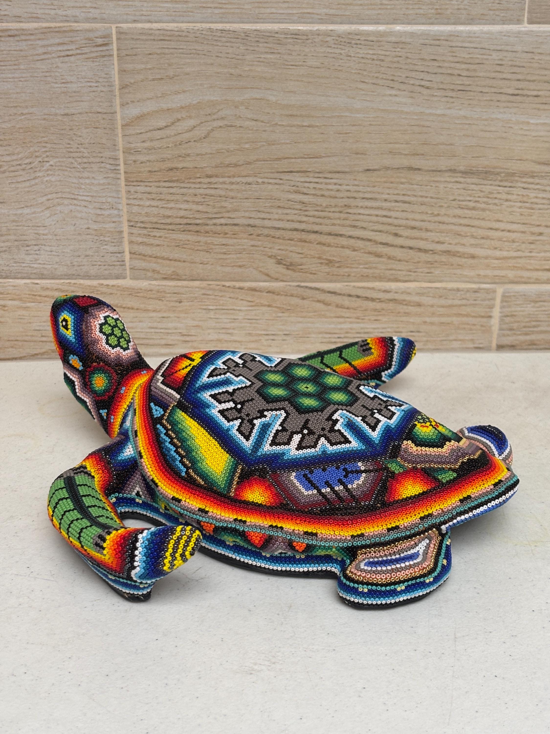 Huichol Beaded Turtle Statue: Mexican Folk Art Decor - Etsy