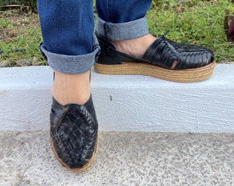 Zapatos de plataforma - Huaraches mexicanos hechos a mano - Sandalias de cuero genuino - ¡50% de descuento!