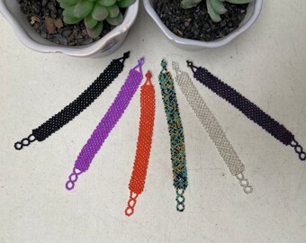 Handmade Beaded Huichol Bracelet: Mexican Art Jewelry