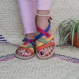 Handmade Colorful Leather Huaraches Sandals: Mexican Style image 5