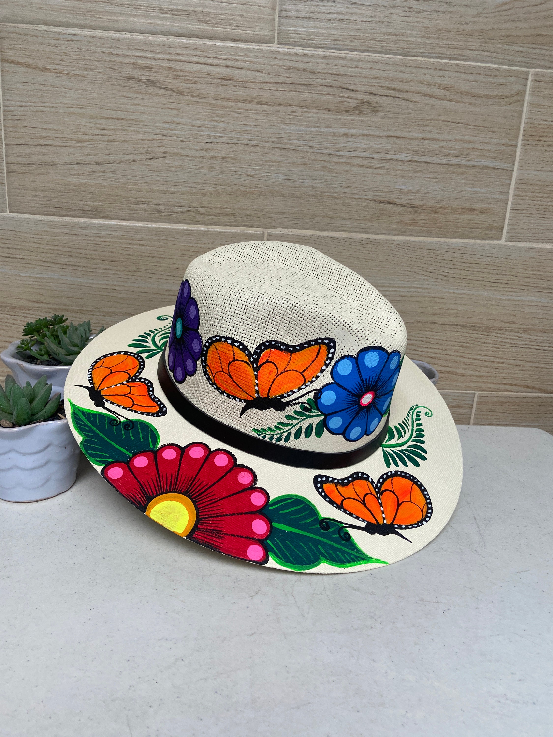 手作りのひまわり模様の帽子：伝統的なメキシコのデザイン - Etsy 日本