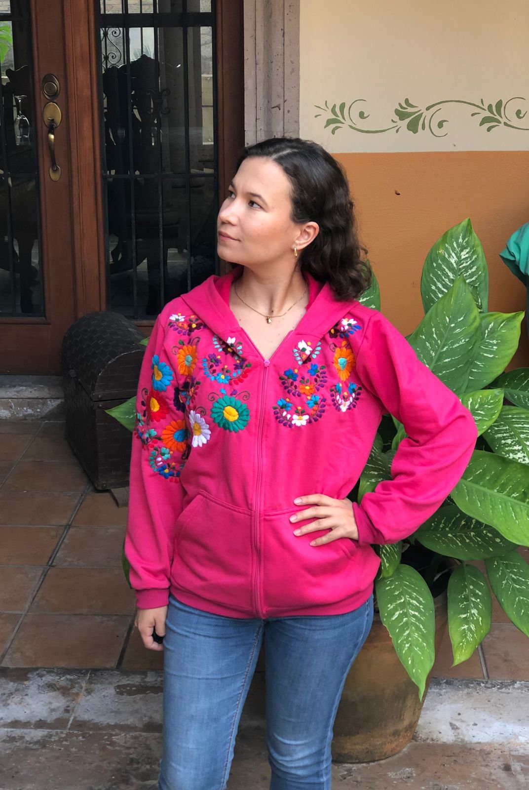 【GRAVER】Street rainbow flower embroidered half zip up Designer fashion, Seoul-fully created | W Concept