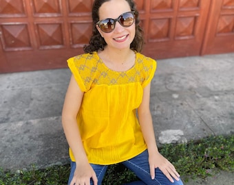 Mexican blouse, hand made blouse, mexican style, summer blouse, mexican huipil, enthnic blouse.