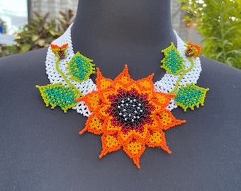 Handmade Huichol Beaded Necklace Set: Mexican Artisan Jewelry