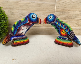Huichol Beaded Bird: Mexican Folk Art Decor