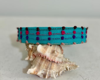 Diadema mexicana colorida: banda para el cabello bordada