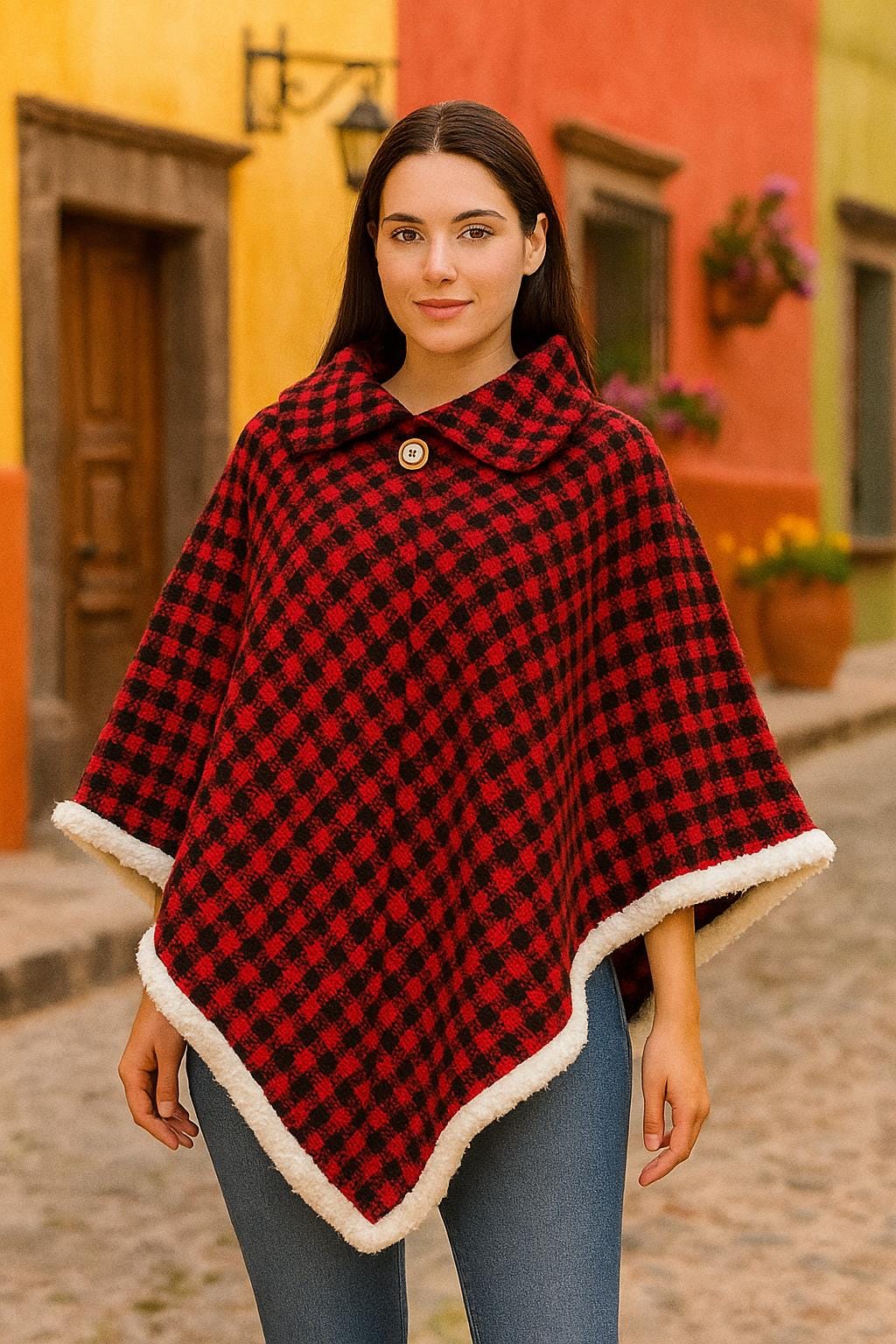手作りメキシカンケープ：織りポンチョ、ワンサイズ - Etsy 日本