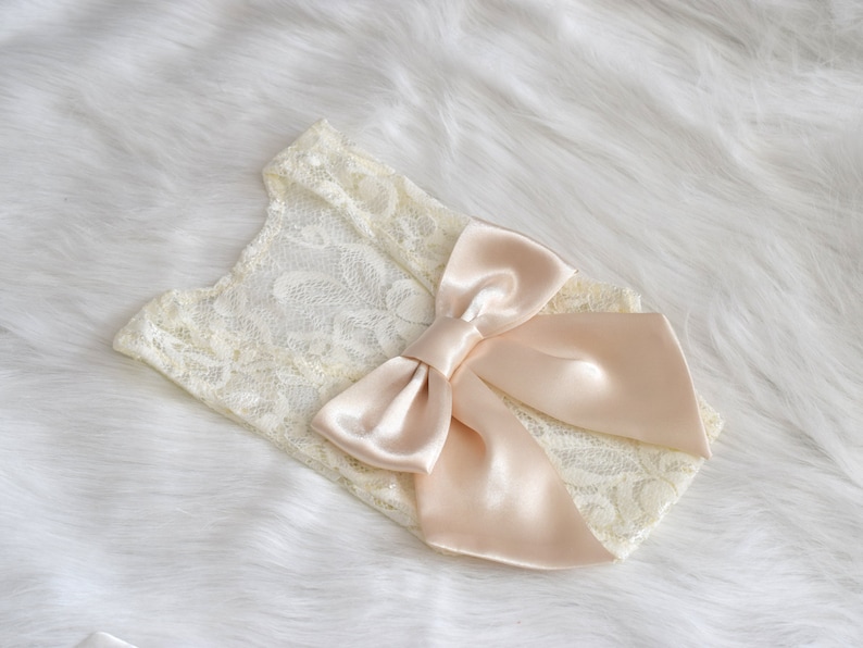 Newborn photography outfit Newborn photo props ARIA Lace romper with bow for baby girl Newborn photo shoot