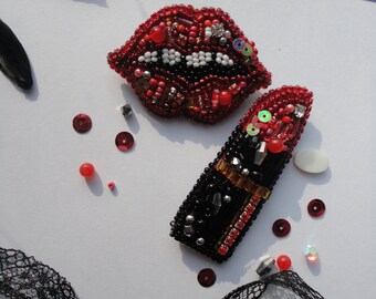 Brooches Lips and lipstick