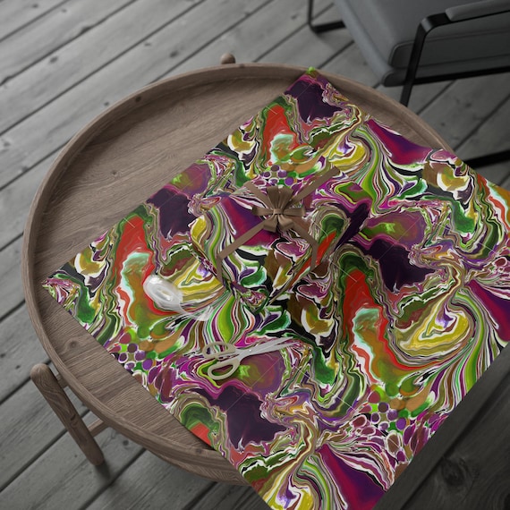 Psychedelic Swirl Pattern Wrapping Paper | Marbleized Abstract Gift Wrap