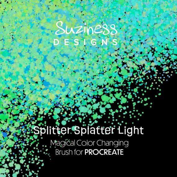 Splitter Splatter Light – Magical Color-Shifting Splatter Brush for Procreate + BONUS Solid Brush