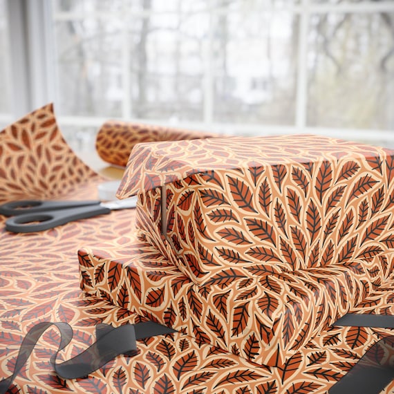 Autumn Leaf Swirl Wrapping Paper | Fall Foliage Pattern