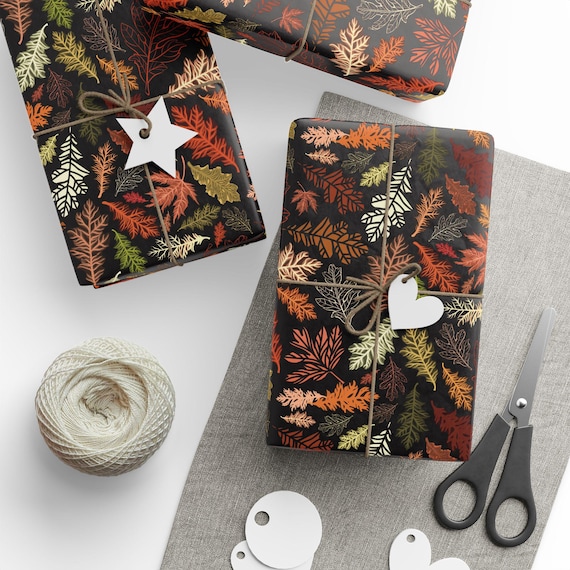 Autumn Leaves Pattern Wrapping Papers | Fall Foliage Gift Wrap Roll