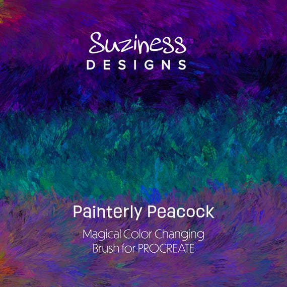 Painterly Peacock - Magical Color Shifting Texture Digital Brush for Procreate