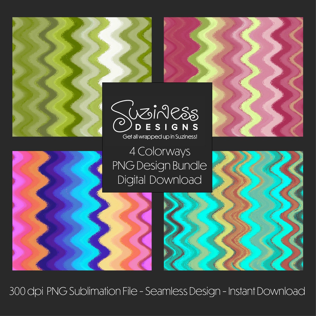 Ric Rac Rainbow PNG Bundle: Seamless Tumbler Design (digital Download ...