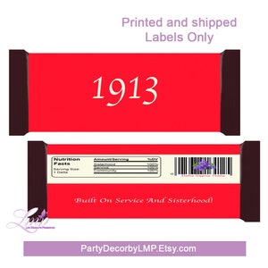 Delta Sigma Theta Candy Bar Wrapper - Delta Sigma Theta Candy Bar - Delta Candy Bar - DST Candy Wrapper - Candy Bar Wrapper - Candy Bar 1913