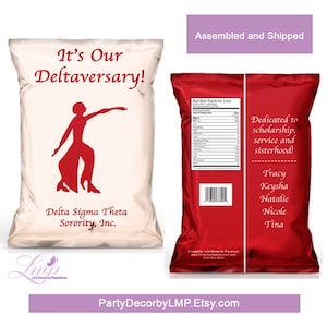 Delta Sigma Theta Chip Bag - Favor Bags - DST - Delta Sigma Theta - Delta Chip Bag - Sorority - Fortitude - Deltaversary - Sorority Gifts