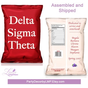 Delta Sigma Theta Chip Bag - Favor Bags - DST - Delta Sigma Theta - Delta Chip Bag - Sorority - Greeks - Deltaversary - Sorority Gifts