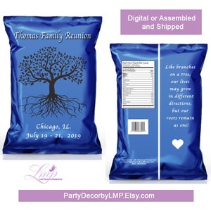 Family Reunion Favors - Family Reunion Chip Bags - Family Gathering - Custom Chip Bags - Family Reunion - Family Reunion Tree - Reunion Gift