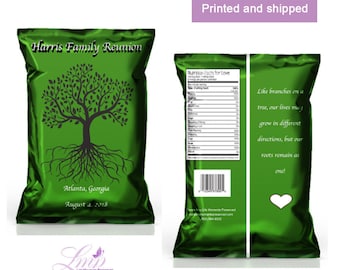 Family Reunion Favors - Family Reunion Chip Bags - Family Gathering - Custom Chip Bags - Family Reunion - Family Reunion Tree - Reunion Gift