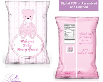 Its a Girl Baby Shower Chip Bag - Baby Shower Favors - Baby Shower  - Baby Shower Invitation - Favor Bags - It's A Girl - Baby Girl Chip Bag