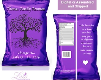 Family Reunion Favors - Family Reunion Chip Bags - Family Gathering - Custom Chip Bags - Family Reunion - Family Reunion Tree - Reunion Gift