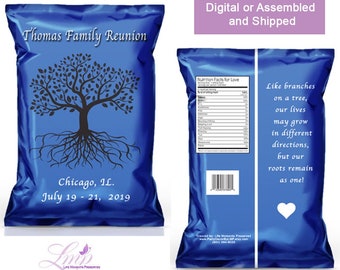 Family Reunion Favors - Family Reunion Chip Bags - Family Gathering - Custom Chip Bags - Family Reunion - Family Reunion Tree - Reunion Gift