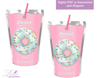 Donut Capri Sun - Donut Theme Party - Donut Party - Donut Favors - Donut Decorations - Donut invite - Donut Birthday Party - Donut Juice Box