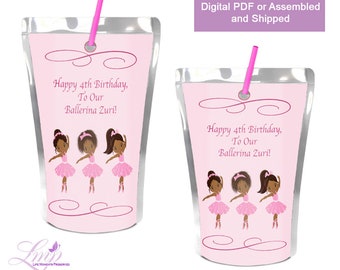 Ballerina Capri Sun - Ballerina Theme Party - Ballet Party - Ballet Decorations - Ballerina invite - Ballet Birthday Party -Ballet Juice Box