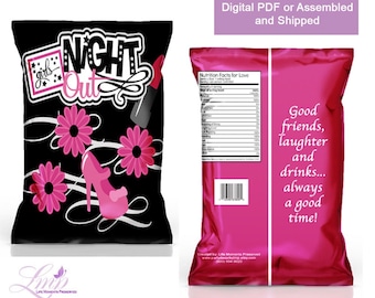 Girls Night Out - Girls Night - Girls Night Favor Bags - Ladies Night Out - Ladies Night Out Chip Bags - Girls Night Favors - Bridal Shower