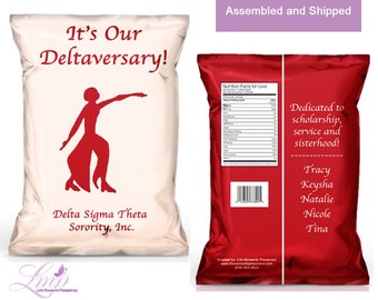 Delta Sigma Theta Chip Bag - Favor Bags - DST - Delta Sigma Theta - Delta Chip Bag - Sorority - Fortitude - Deltaversary - Sorority Gifts