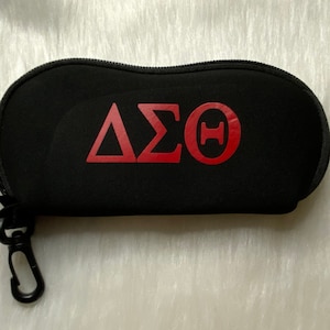 Delta Eyeglass Case - Neoprene Eyeglass Case - Delta Sigma Theta Black Eyeglass Case - Black Delta Eyeglass Case - Licensed Delta Venddor