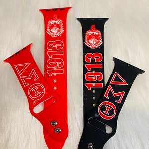 Delta Watch Bands - Delta Sigma Theta Gifts - Soror Gifts - DST Apple Watch Band - Red or Black Watch Bands - Delta Apple Watch Band