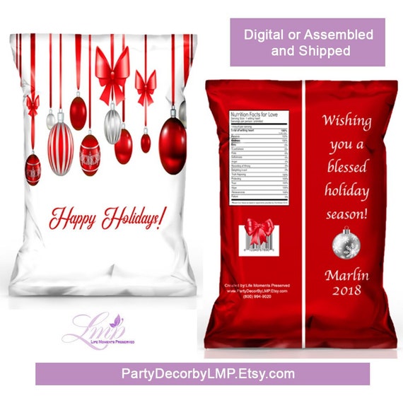 Christmas Chip Bag Christmas Favor Bag Ornaments Christmas Tree